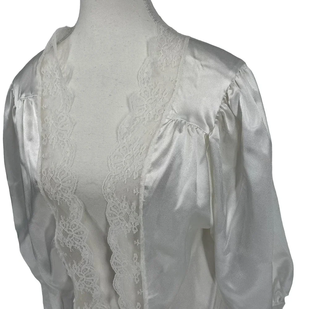 Vintage Nightgown & Robe Set Me 2 Sleepwear White ILGWU Women’s Large - Picture 11 of 16